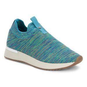 Anne Klein Akletty Women'sTeal Blue Knit Slip-On Sneakers Size 6.5 New